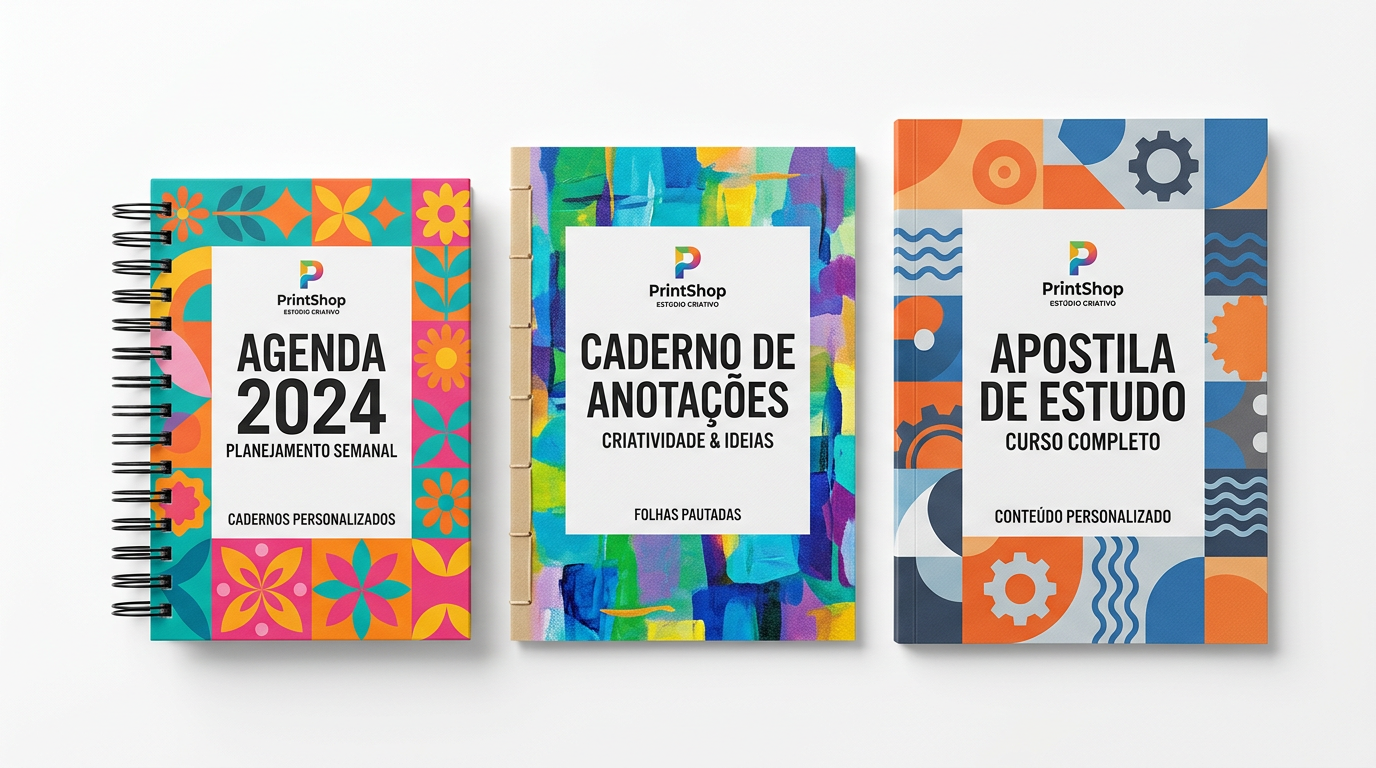 AGENDAS, CADERNOS E APOSTILAS